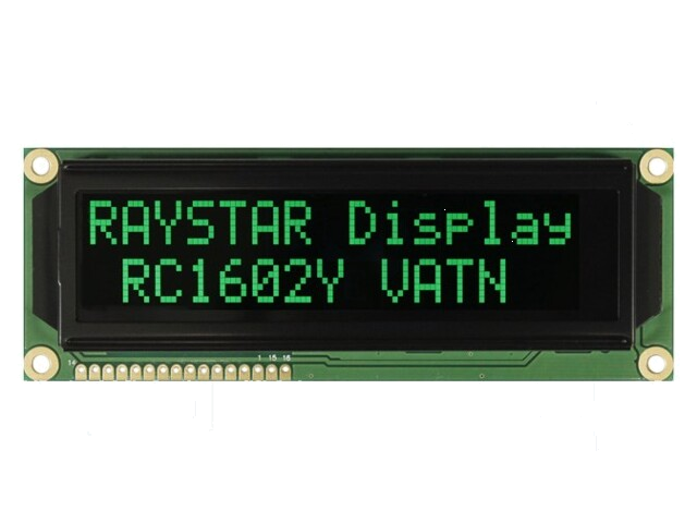 Display: LCD; alfanumeriek; VA Negative; 16x2; 122x44x13,6mm; LED Display: LCD; alfanumeriek; VA Negative; 16x2; 122x44x13,6mm; LED